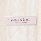 Minimale handtekening voor Blush Pink Professional Deurbordje (Voorkant)