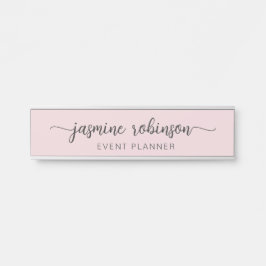 Minimale handtekening voor Blush Pink Professional Deurbordje