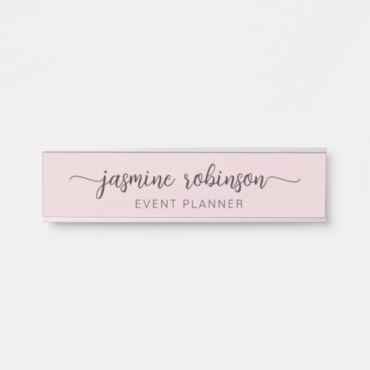 Minimale handtekening voor Blush Pink Professional Deurbordje (Voorkant)