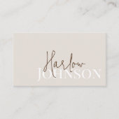 Minimale handtekeningen Aarde Tones & Beige Visitekaartje (Voorkant)