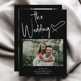 Minimale handtekeningen Hartfoto van Script Black  Kaart