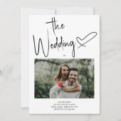 Minimale handtekeningen Hartfoto White Wedding Kaart (Voorkant)