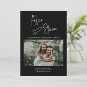 Minimale handtekeningen Hartfoto zwart Kaart (Staand voorkant)