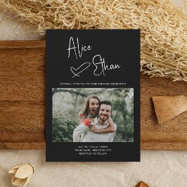 Minimale handtekeningen Hartfoto zwart Kaart