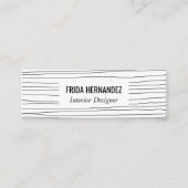 Minimale handtekeningen Stripes Chic Elegant Mini Visitekaartje (Voorkant)
