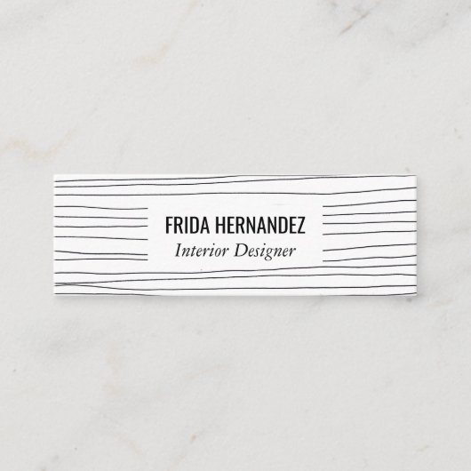 Minimale handtekeningen Stripes Chic Elegant Mini Visitekaartje (Voorkant)