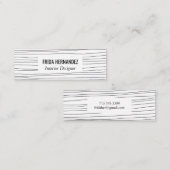 Minimale handtekeningen Stripes Chic Elegant Mini Visitekaartje (Voorkant / Achterkant)