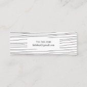 Minimale handtekeningen Stripes Chic Elegant Mini Visitekaartje (Achterkant)