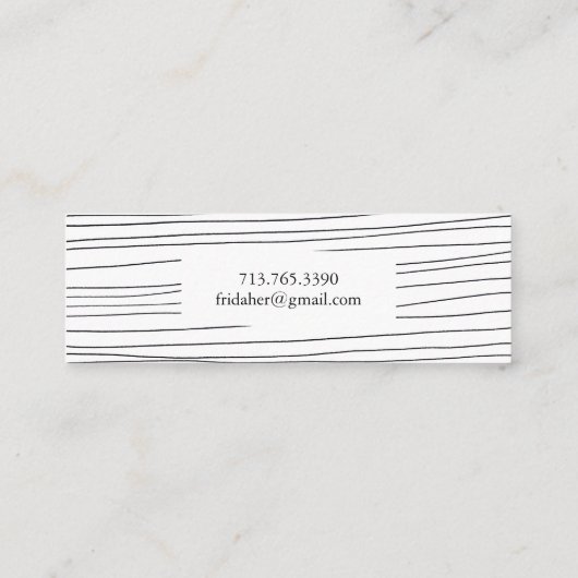 Minimale handtekeningen Stripes Chic Elegant Mini Visitekaartje (Achterkant)