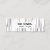 Minimale handtekeningen Stripes Chic Elegant Mini Visitekaartje (Voorkant)