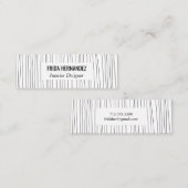 Minimale handtekeningen Stripes Chic Elegant Mini Visitekaartje (Voorkant / Achterkant)