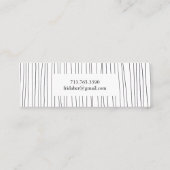 Minimale handtekeningen Stripes Chic Elegant Mini Visitekaartje (Achterkant)