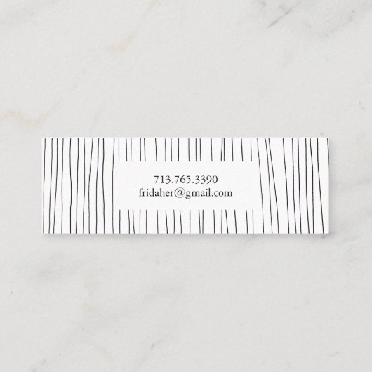 Minimale handtekeningen Stripes Chic Elegant Mini Visitekaartje (Achterkant)