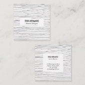 Minimale handtekeningen Stripes Chic Elegant Vierkante Visitekaartje (Voorkant / Achterkant)