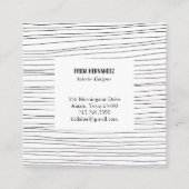 Minimale handtekeningen Stripes Chic Elegant Vierkante Visitekaartje (Achterkant)