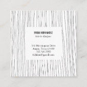 Minimale handtekeningen Stripes Chic Elegant Vierkante Visitekaartje (Achterkant)