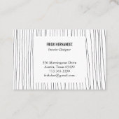 Minimale handtekeningen Stripes Chic Elegant Visitekaartje (Achterkant)