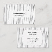 Minimale handtekeningen Stripes Chic Elegant Visitekaartje (Voorkant / Achterkant)