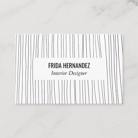 Minimale handtekeningen Stripes Chic Elegant Visitekaartje (Voorkant)