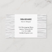 Minimale handtekeningen Stripes Chic Elegant Visitekaartje (Achterkant)