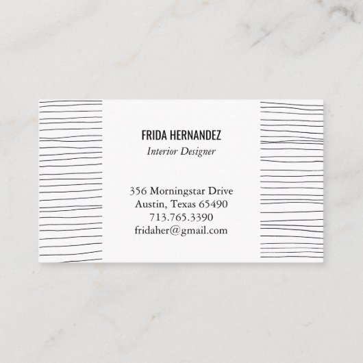 Minimale handtekeningen Stripes Chic Elegant Visitekaartje (Achterkant)