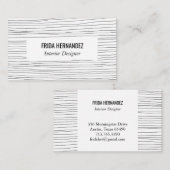 Minimale handtekeningen Stripes Chic Elegant Visitekaartje (Voorkant / Achterkant)