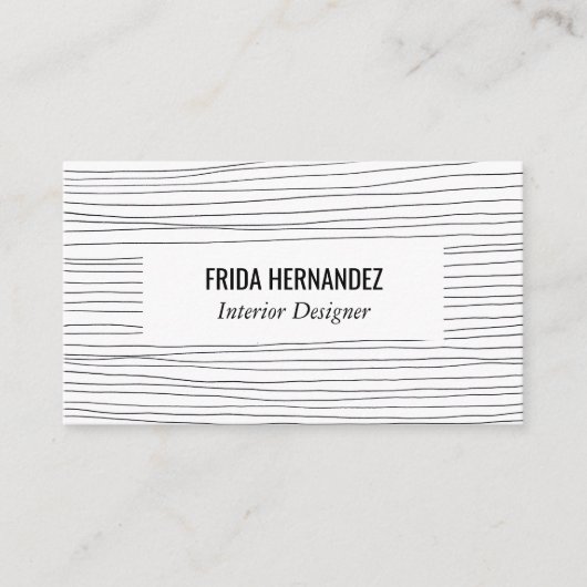 Minimale handtekeningen Stripes Chic Elegant Visitekaartje (Voorkant)