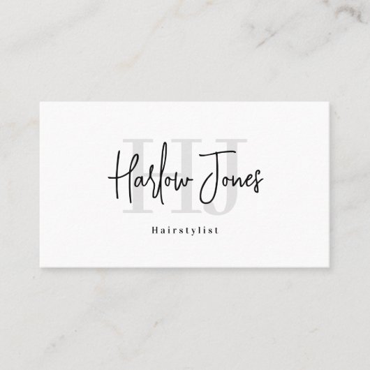 Minimale handtekeningen zwart-wit en benoeming & visitekaartje (Voorkant)