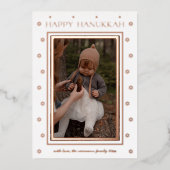 Minimale hanukkah-foto aan de rand van de Starry Folie Feestdagenkaart (Voorkant)