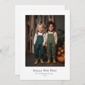 Minimale Happy New Year Card Feestdagenkaart (Voorkant / Achterkant)