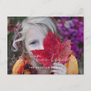 Minimale Happy Thanksgiving-familiefoto Briefkaart
