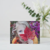 Minimale Happy Thanksgiving-familiefoto Briefkaart (Staand voorkant)
