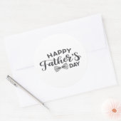Minimale Happy Vaderdag ronde Sticker met de hand (Envelop)