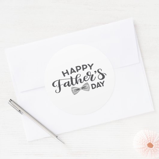 Minimale Happy Vaderdag ronde Sticker met de hand (Envelop)