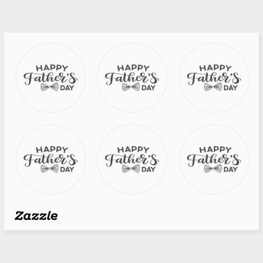 Minimale Happy Vaderdag ronde Sticker met de hand (Vel)