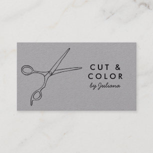 Minimale hare Stylist Salon Chic Scissors Line Art Visitekaartje