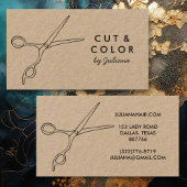 Minimale hare Stylist Salon Chic Scissors Line Art Visitekaartje
