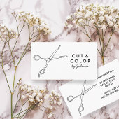 Minimale hare Stylist Salon Chic Scissors Line Art Visitekaartje