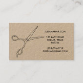 Minimale hare Stylist Salon Chic Scissors Line Art Visitekaartje (Achterkant)