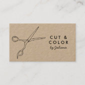 Minimale hare Stylist Salon Chic Scissors Line Art Visitekaartje (Voorkant)