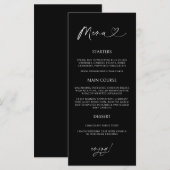 Minimale hart menukaart receptie formeel diner  (Voorkant / Achterkant)