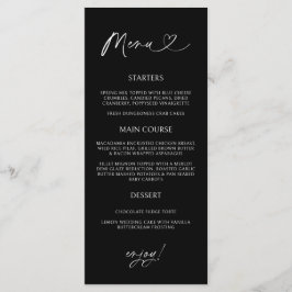 Minimale hart menukaart receptie formeel diner 
