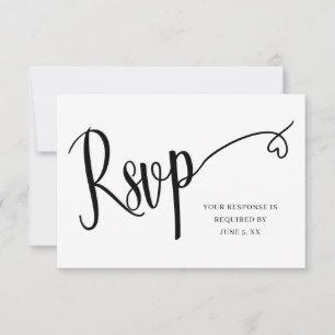 Minimale Hart Script Trouw RSVP Kaart