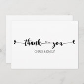 Minimale harten en vogelkalligrafie Hartelijk dank Bedankkaart (Voorkant / Achterkant)