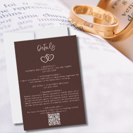 Minimale harten QR-code bruiloft details behuizing Notitiekaartje