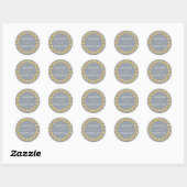 Minimale harten Stamblauw bruiloft Envelopzegel Ronde Sticker (Vel)