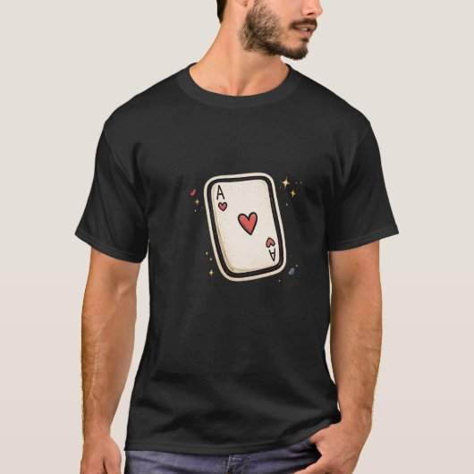 Minimale Hartenaas Speelkaart Kunst T-shirt (Voorkant)