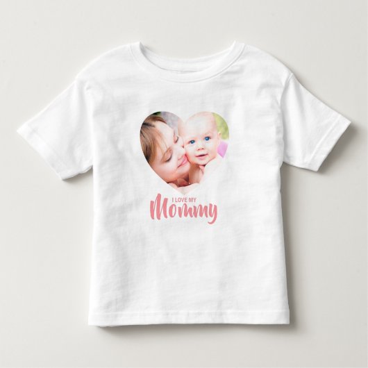 Minimale hartfoto Ik hou van mijn mama Kinder Shirts (Voorkant)