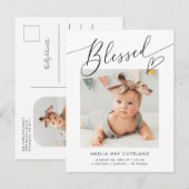 Minimale hartfoto's zonder blozen Baby Aankondigingskaart (Voorkant / Achterkant)