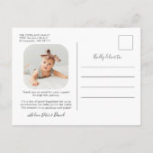 Minimale hartfoto's zonder blozen Baby Aankondigingskaart (Achterkant)